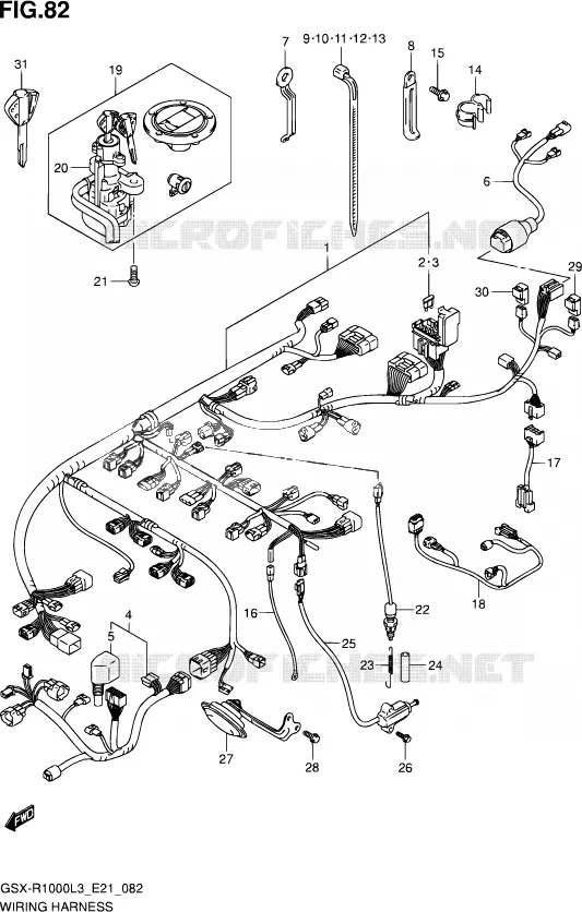 BEDRADING (GSX-R1000ZL3 E21) Suzuki MOTO 1000 GSX-R 2013  GSX-R1000 L3 (E21)