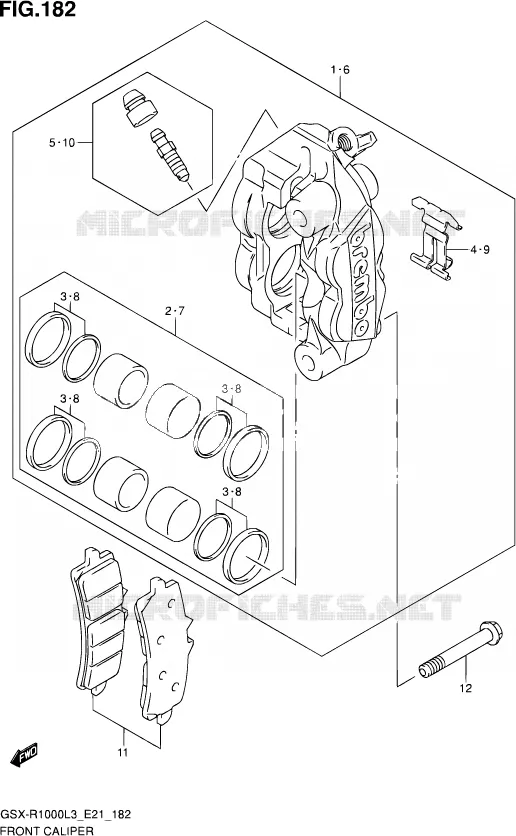 FRONT CALIPER (GSX-R1000L3 E21) Suzuki MOTO 1000 GSX-R 2013  GSX-R1000 L3 (E21)