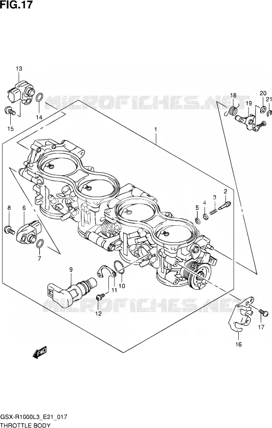 GASKLEPHUIS (GSX-R1000ZUFL3 E21) Suzuki MOTO 1000 GSX-R 2013  GSX-R1000 L3 (E21)