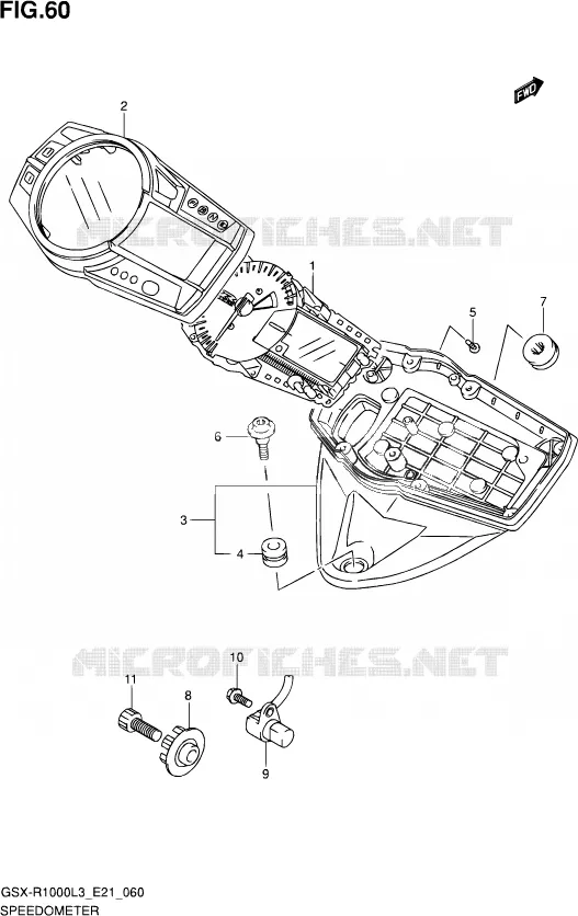 SNELHEIDSMETER (GSX-R1000L3 E21) Suzuki MOTO 1000 GSX-R 2013  GSX-R1000 L3 (E21)