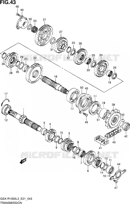 TRANSMISSION Suzuki MOTO 1000 GSX-R 2013  GSX-R1000 L3 (E21)