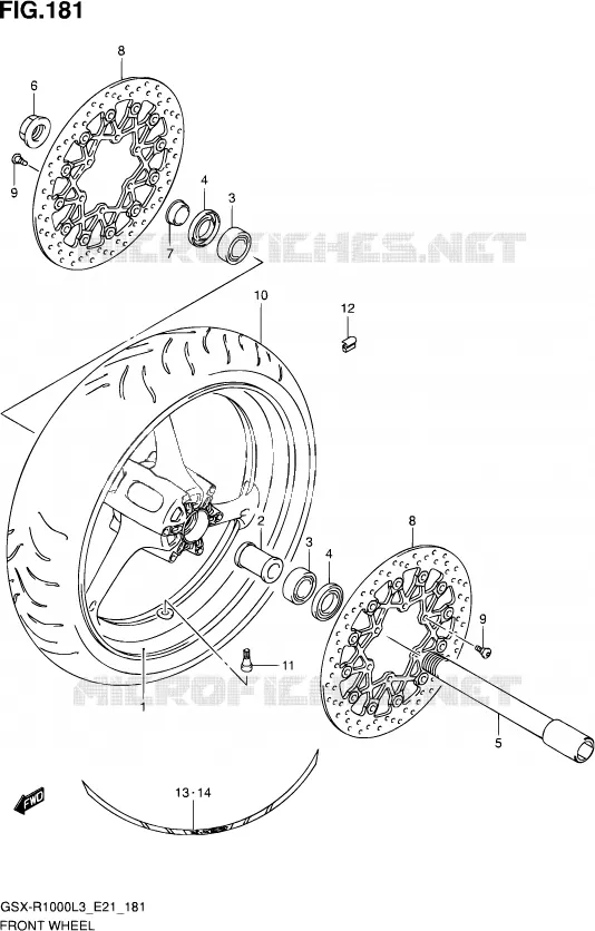 VOORWIEL (GSX-R1000ZUFL3 E21) Suzuki MOTO 1000 GSX-R 2013  GSX-R1000 L3 (E21)
