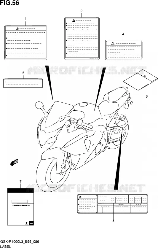 ETIKET Suzuki MOTO 1000 GSX-R 2013  GSX-R1000 L3 (E99)