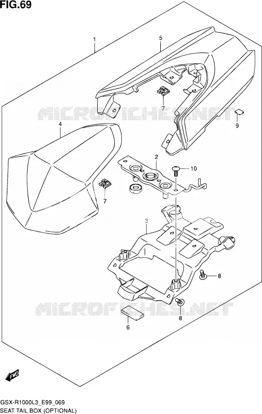 SEAT COWL (OPTIONAL) Suzuki MOTO 1000 GSX-R 2013  GSX-R1000 L3 (E99)