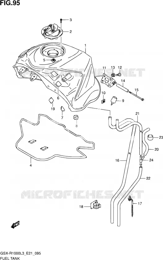 BENZINETANK (GSX-R1000L3 E24) Suzuki MOTO 1000 GSX-R 2013  GSX-R1000 L3/GSX-R1000Z L3 (E24)
