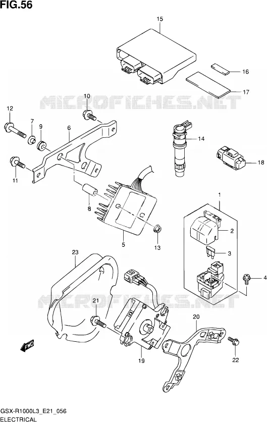 ELEKTRISCH (GSX-R1000UFL3 E21) Suzuki MOTO 1000 GSX-R 2013  GSX-R1000 L3/GSX-R1000Z L3 (E24)