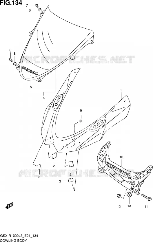 KUIP - ETIKETTEN (GSX-R1000L3 E21) Suzuki MOTO 1000 GSX-R 2013  GSX-R1000 L3/GSX-R1000Z L3 (E24)