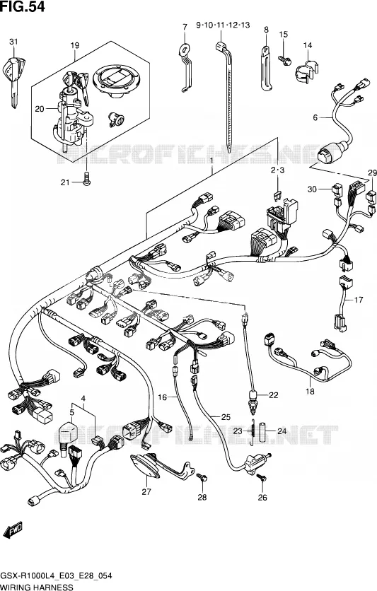 BEDRADING (GSX-R1000L4 E33) Suzuki MOTO 1000 GSX-R 2014  GSX-R1000 L4  (E03,E28,E33)