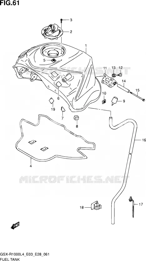 BENZINETANK (GSX-R1000L4 E33) Suzuki MOTO 1000 GSX-R 2014  GSX-R1000 L4  (E03,E28,E33)