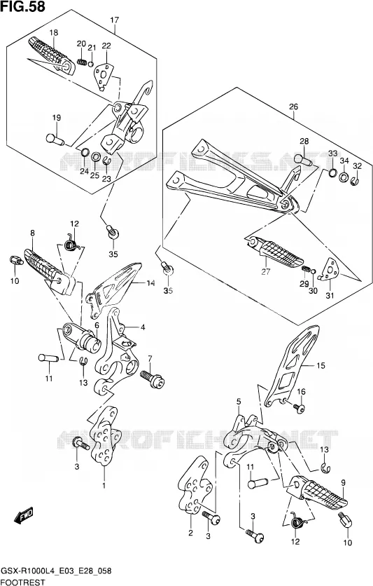 FOOTREST Suzuki MOTO 1000 GSX-R 2014  GSX-R1000 L4  (E03,E28,E33)