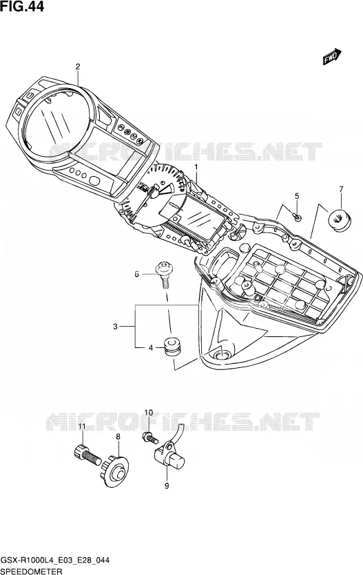 SNELHEIDSMETER (GSX-R1000L4 E33) Suzuki MOTO 1000 GSX-R 2014  GSX-R1000 L4  (E03,E28,E33)