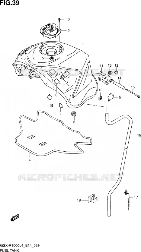 BENZINETANK Suzuki MOTO 1000 GSX-R 2014  GSX-R1000 L4  (E14)