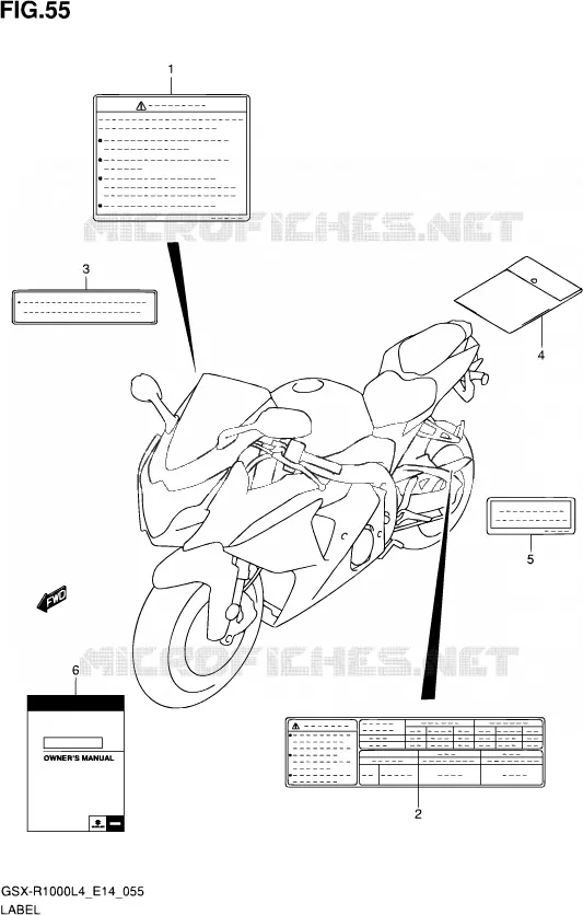 ETIKET Suzuki MOTO 1000 GSX-R 2014  GSX-R1000 L4  (E14)