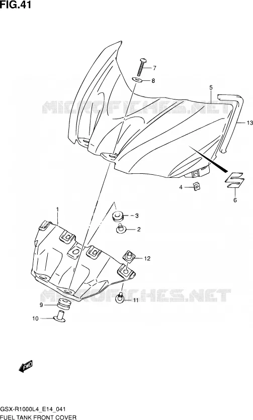 FUEL TANK VOORKLEP Suzuki MOTO 1000 GSX-R 2014  GSX-R1000 L4  (E14)