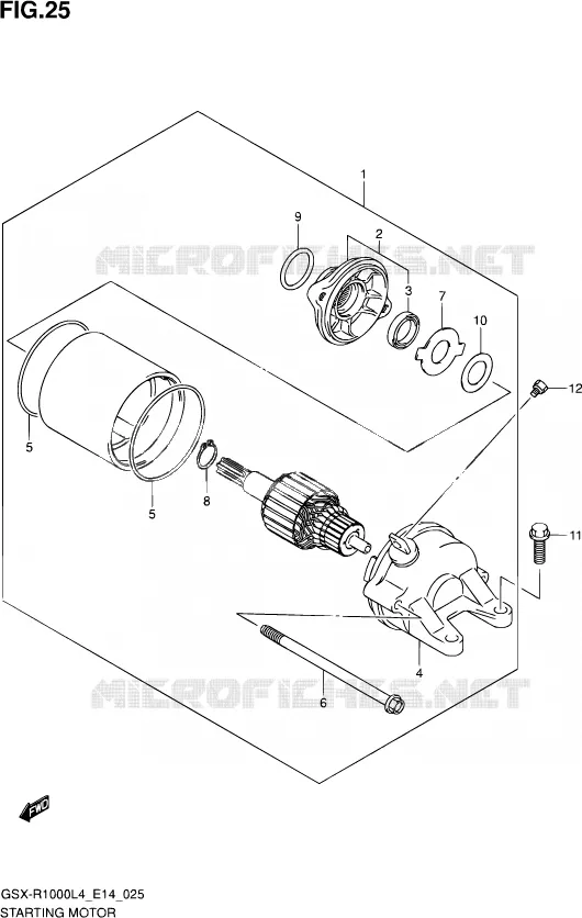 STARTMOTOR Suzuki MOTO 1000 GSX-R 2014  GSX-R1000 L4  (E14)