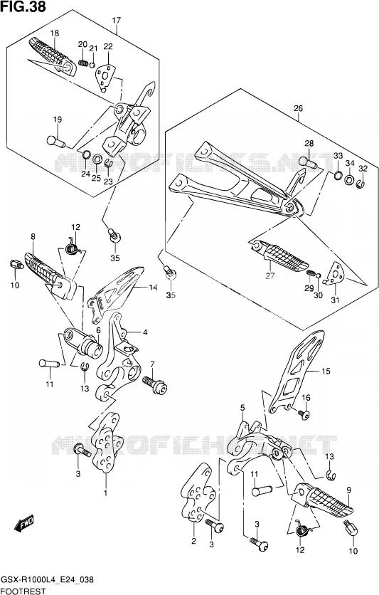 FOOTREST Suzuki MOTO 1000 GSX-R 2014  GSX-R1000 L4  (E24)