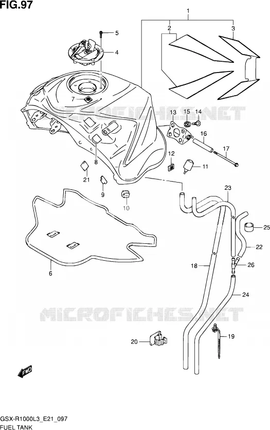 BENZINETANK (GSX-R1000ZL3 E21) Suzuki MOTO 1000 GSX-R 2013  GSX-R1000UF L3 (E21)