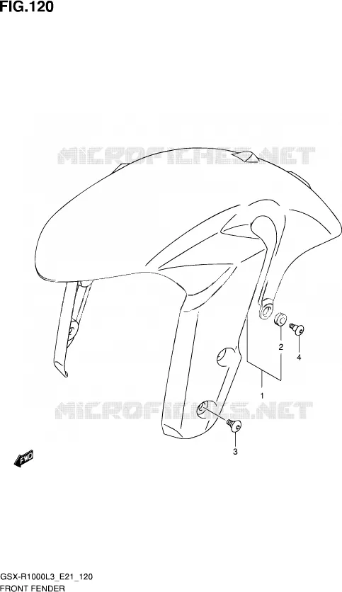 FRONT FENDER (GSX-R1000L3 E21) Suzuki MOTO 1000 GSX-R 2012  GSX-R1000UF L3 (E21)