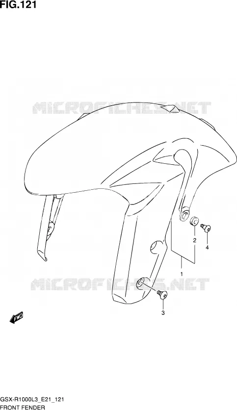 FRONT FENDER (GSX-R1000L3 E24) Suzuki MOTO 1000 GSX-R 2012  GSX-R1000UF L3 (E21)