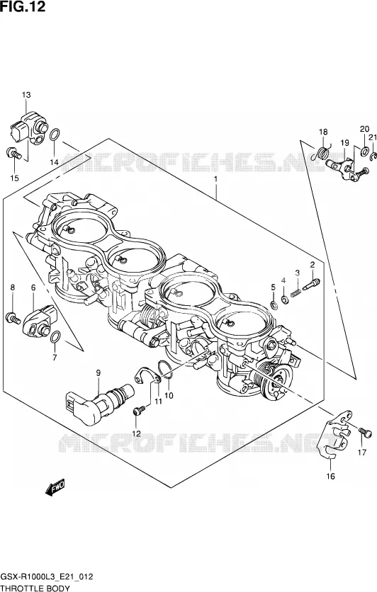 GASKLEPHUIS (GSX-R1000L3 E21) Suzuki MOTO 1000 GSX-R 2012  GSX-R1000UF L3 (E21)