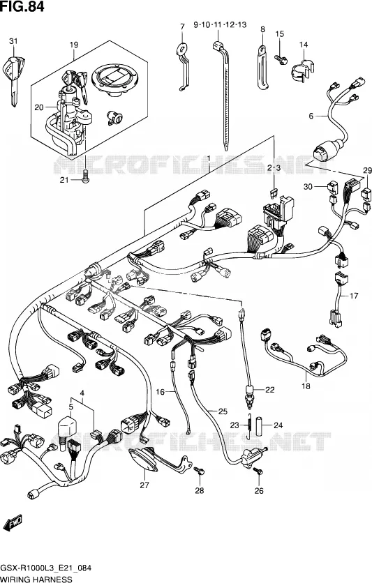 BEDRADING (GSX-R1000ZUFL3 E21) Suzuki MOTO 1000 GSX-R 2013  GSX-R1000Z L3 (E21)