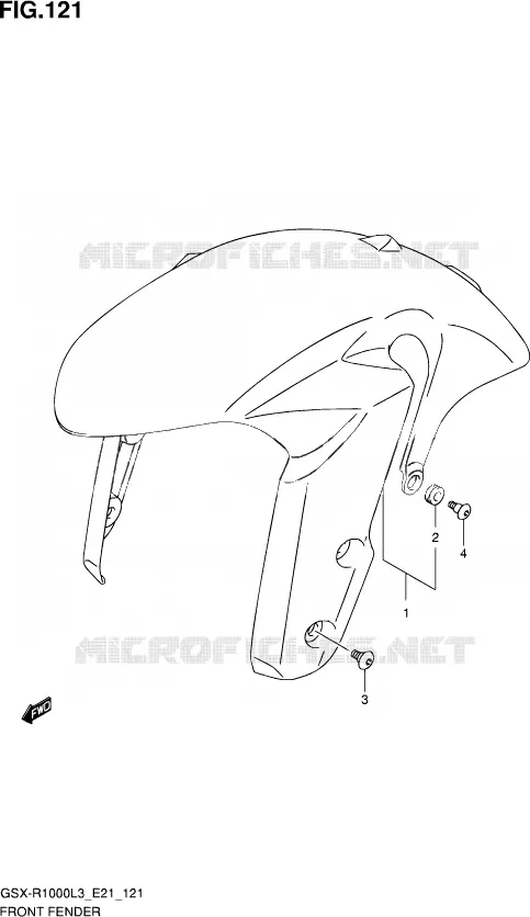 FRONT FENDER (GSX-R1000L3 E24) Suzuki MOTO 1000 GSX-R 2013  GSX-R1000Z L3 (E21)