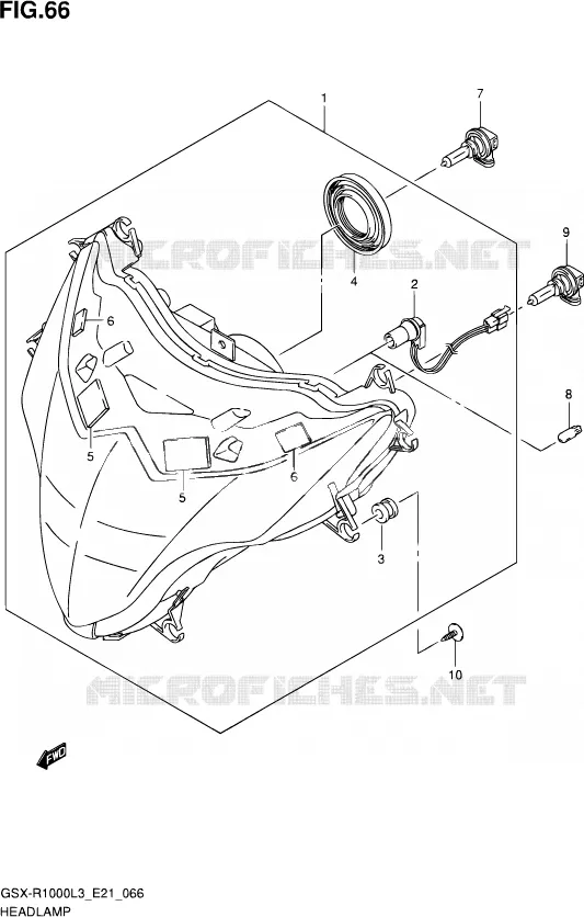 KOPLAMP (GSX-R1000L3 E21) Suzuki MOTO 1000 GSX-R 2013  GSX-R1000Z L3 (E21)