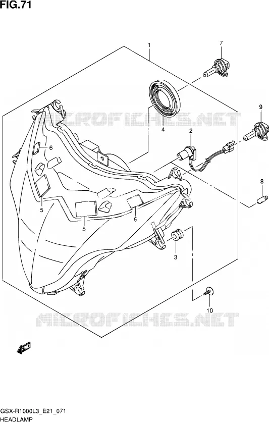 KOPLAMP (GSX-R1000ZUFL3 E21) Suzuki MOTO 1000 GSX-R 2013  GSX-R1000Z L3 (E21)