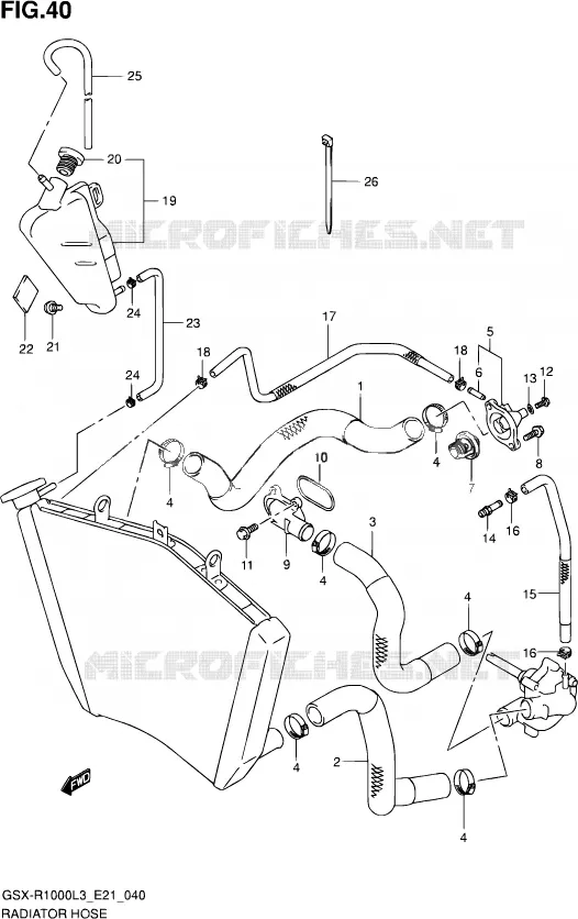 RADIATOR SLANG Suzuki MOTO 1000 GSX-R 2013  GSX-R1000Z L3 (E21)