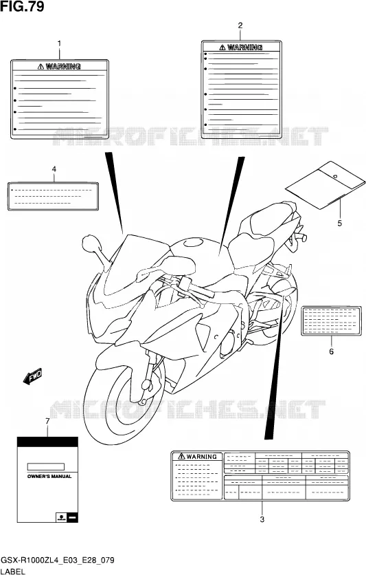 ETIKET (GSX-R1000ZL4 E03) Suzuki MOTO 1000 GSX-R 2014  GSX-R1000Z L4 (E03,E28)