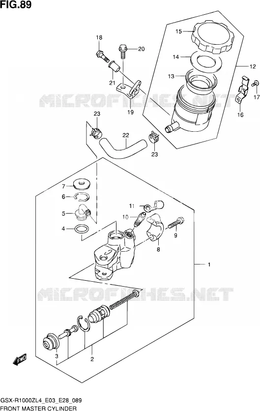 FRONT HOOFDREMCILINDER Suzuki MOTO 1000 GSX-R 2014  GSX-R1000Z L4 (E03,E28)