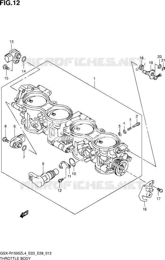 GASKLEPHUIS (GSX-R1000ZL4 E03) Suzuki MOTO 1000 GSX-R 2014  GSX-R1000Z L4 (E03,E28)
