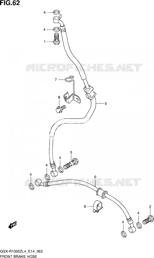 FRONT REMSLANG Suzuki MOTO 1000 GSX-R 2014  GSX-R1000Z L4 (E14)