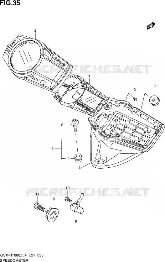SNELHEIDSMETER (GSX-R1000ZL4 E21) Suzuki MOTO 1000 GSX-R 2014  GSX-R1000Z L4 (E21)