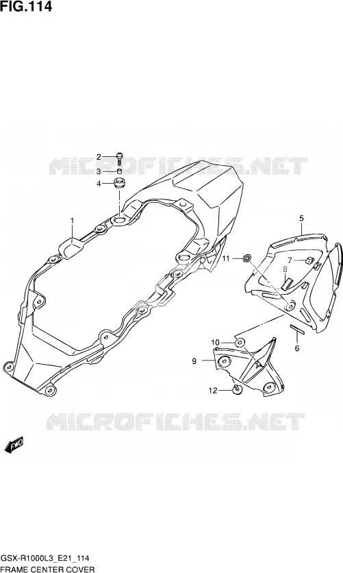 CENTRAL KUIP (GSX-R1000UFL3 E21) Suzuki MOTO 1000 GSX-R 2013  GSX-R1000ZUF L3 (E21)