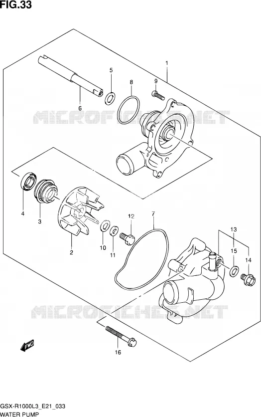WATERPOMP Suzuki MOTO 1000 GSX-R 2013  GSX-R1000ZUF L3 (E21)