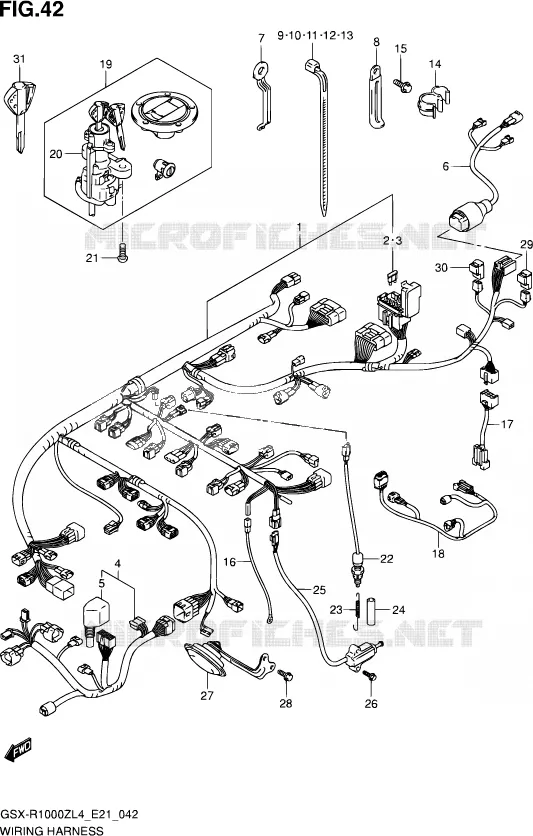 BEDRADING (GSX-R1000ZL4 E21) Suzuki MOTO 1000 GSX-R 2014  GSX-R1000ZUF L4 (E21)