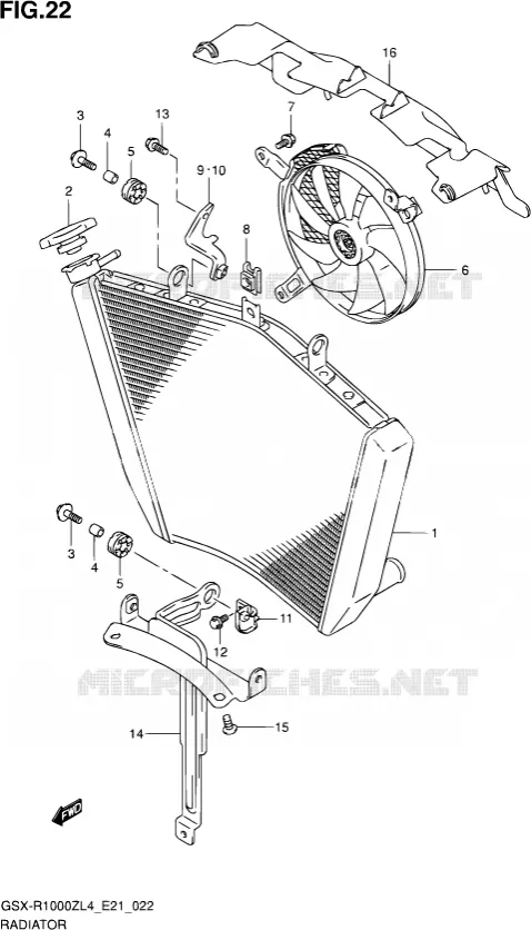 RADIATOR Suzuki MOTO 1000 GSX-R 2014  GSX-R1000ZUF L4 (E21)