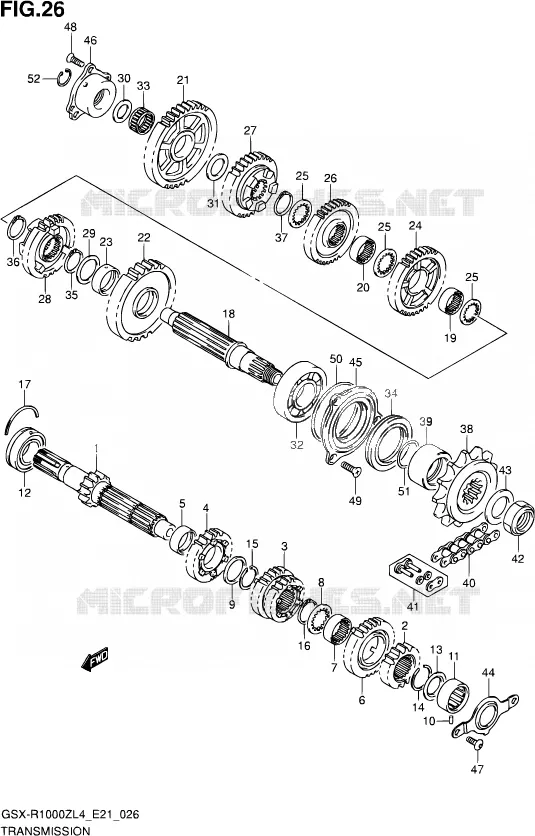 TRANSMISSION Suzuki MOTO 1000 GSX-R 2014  GSX-R1000ZUF L4 (E21)