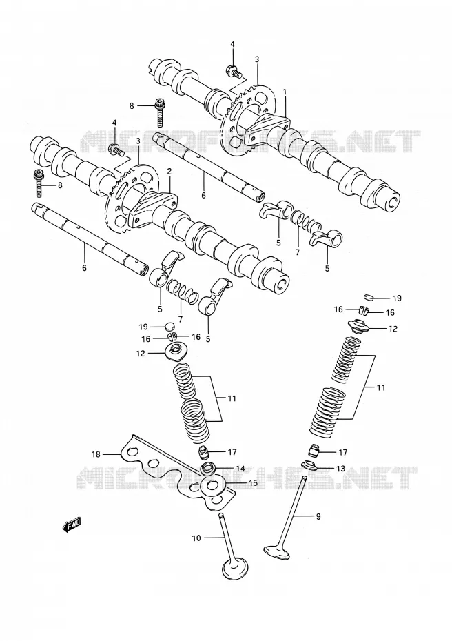 NOKKENAS - VALVES Suzuki MOTO 1100 GSX-R 1992  GSX-R1100 M (E03,E28,E33)
