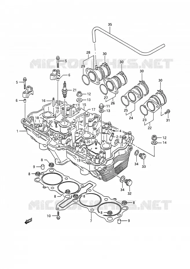 CILINDERKOP Suzuki MOTO 1100 GSX-R 1992  GSX-R1100 N (E03,E28,E33)