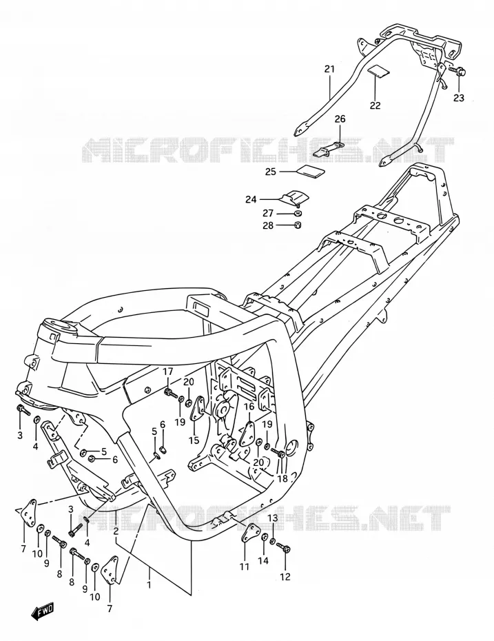 FRAME Suzuki MOTO 1100 GSX-R 1992  GSX-R1100 N (E03,E28,E33)