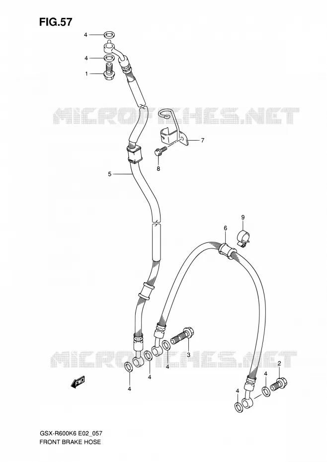 FRONT REMSLANG Suzuki MOTO 600 GSX-R 2006  GSX-R600K6(E24)
