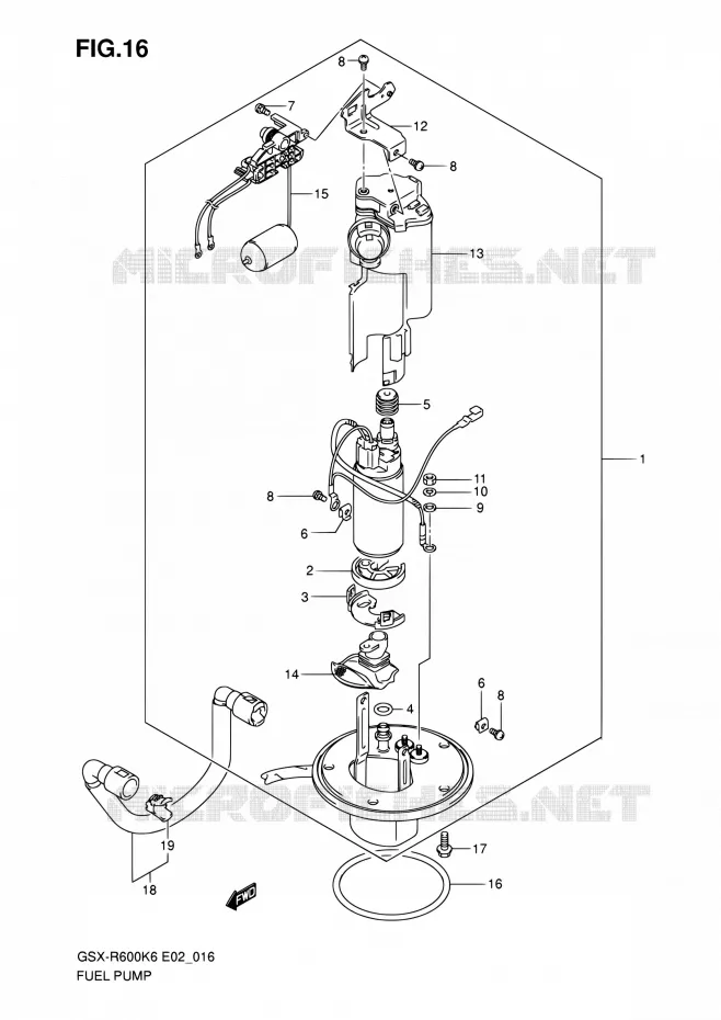 BENZINE POMP Suzuki MOTO 600 GSX-R 2007  GSX-R600K7(E19)
