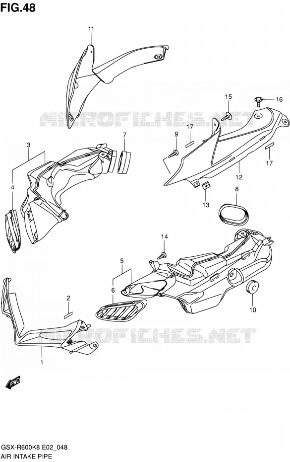 LUCHTINLAAT (MODEL K8) Suzuki MOTO 600 GSX-R 2008  GSX-R600 K8 (E02,E19,E24)