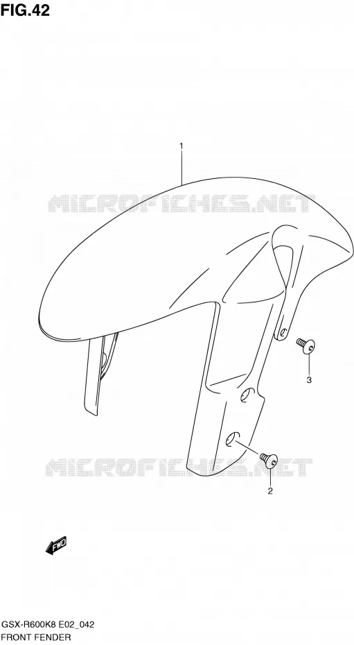 FRONT FENDER Suzuki MOTO 600 GSX-R 2009  GSX-R600 K9 (E02,E19,E24)