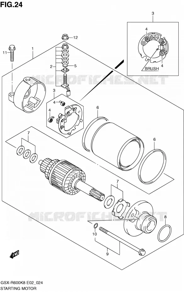 STARTMOTOR Suzuki MOTO 600 GSX-R 2009  GSX-R600 K9 (E02,E19,E24)