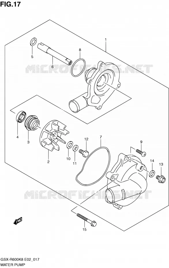 WATERPOMP Suzuki MOTO 600 GSX-R 2009  GSX-R600 K9 (E02,E19,E24)