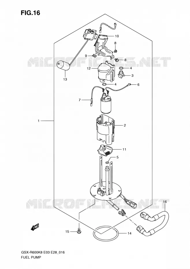 BENZINE POMP Suzuki MOTO 600 GSX-R 2009  GSX-R600 K9 (E03,E28,E33)