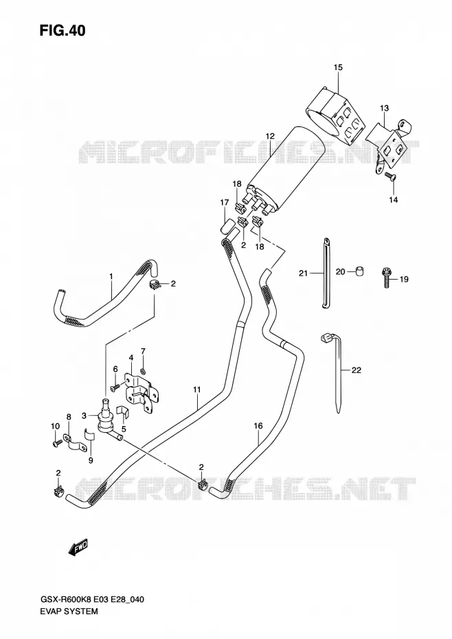 FUEL EVAP SYSTEM (E33) Suzuki MOTO 600 GSX-R 2009  GSX-R600 K9 (E03,E28,E33)